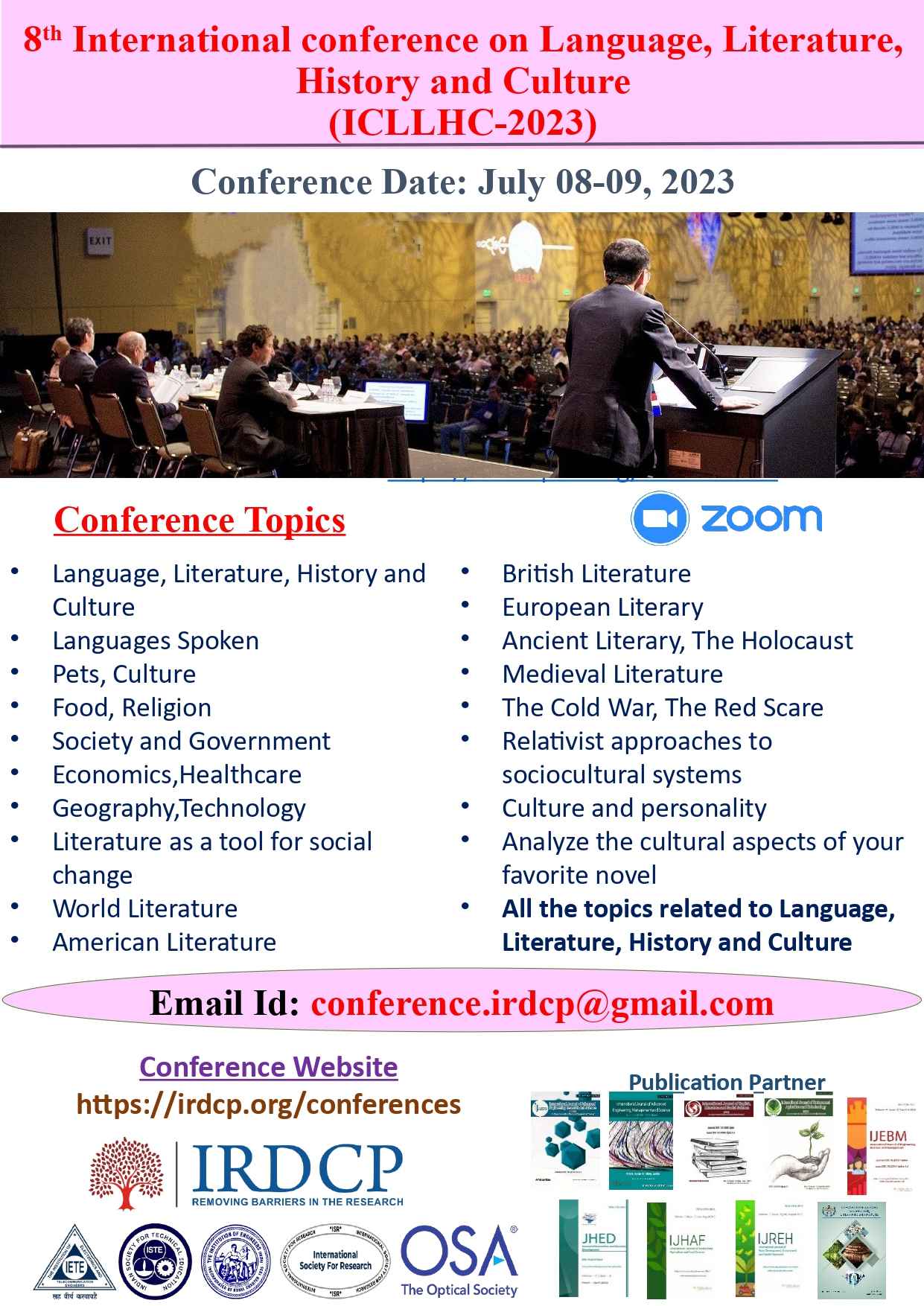 8th International conference on Language, Literature, History and ...