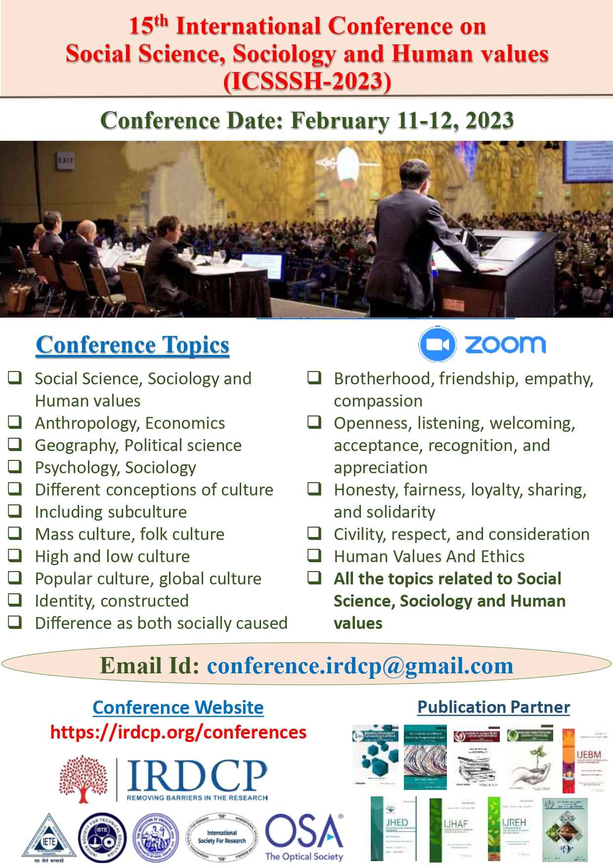 15th International Conference on Social Science, Sociology and... IRDCP